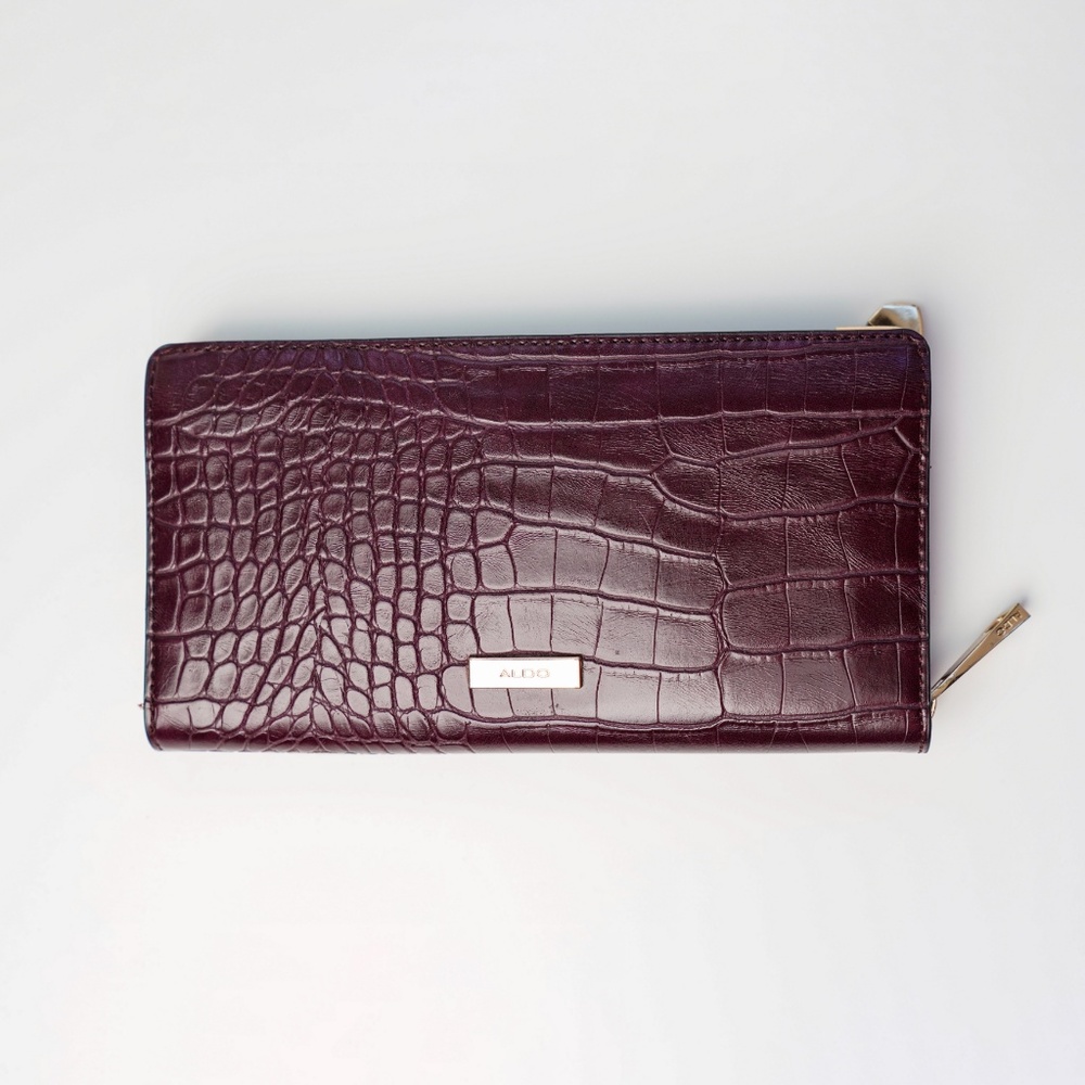 ALDO Leather Bordeaux Clutch - Excellent Condition